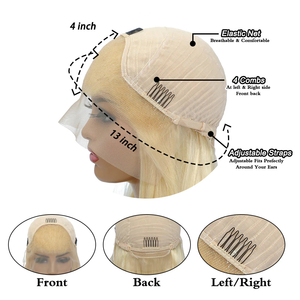 DBO MALL Blonde Body Wave Hair Wig with 13X4 Lace Frontal