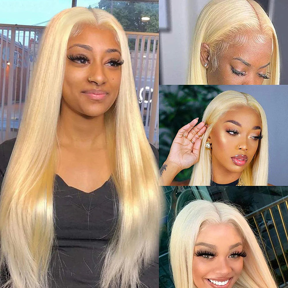DBO MALL Blonde Straight Wig with 13X4 Lace Frontal