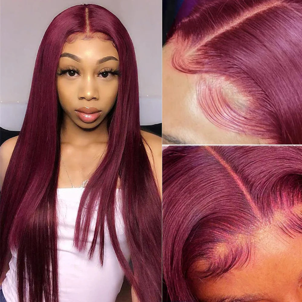 DBO MALL 99J Straight Hair Wig with 13x4 Lace Frontal