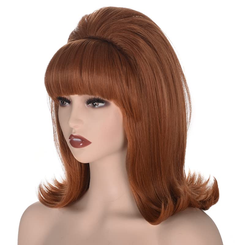 DBO MALL GF-W5384#35-13 Womens Flip Wig 70s Pinup Pelucas 60s Retro Beehive Style Vintage Look Wig