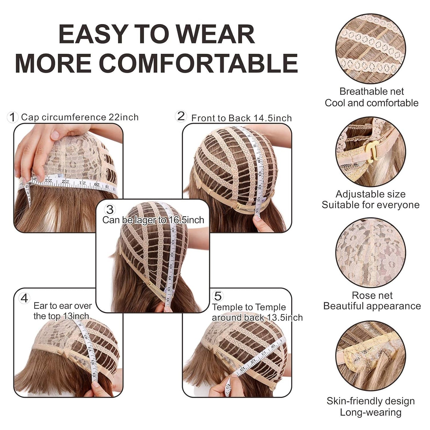 DBO MALL GF-W4631#6 Retro Wigs Brown Curl Hair Wig for Women Daily 50s 60s 70s Costume Cosplay Party Beehive wigs with cap