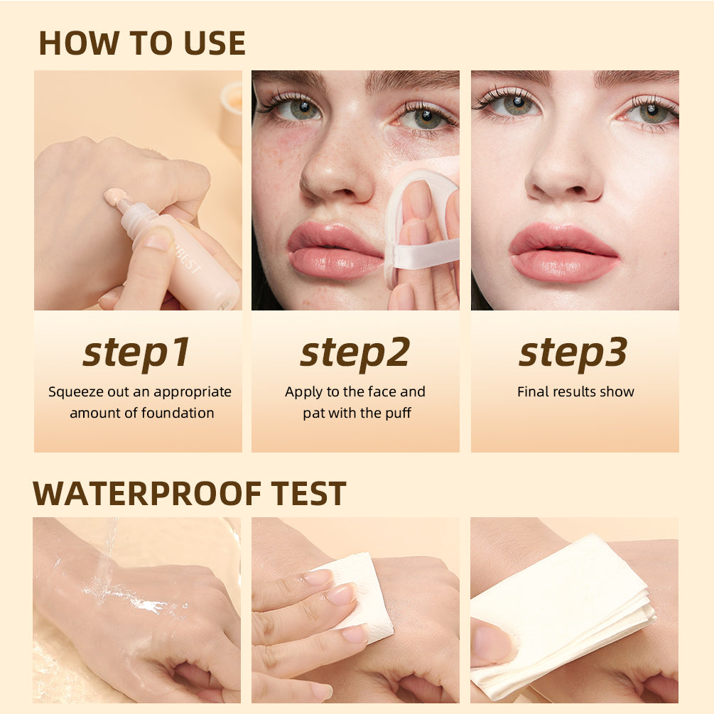 DBO MALL Q2405 Liquid Concealer Makeup Kit 5 colors Tinted moist foundation