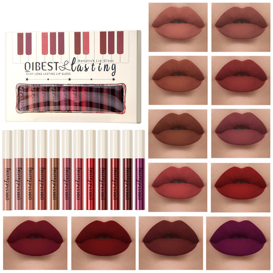 DBO MALL Q2236 12-teiliges Make-up-Set mit samtig mattem flüssigen Lippenstift 