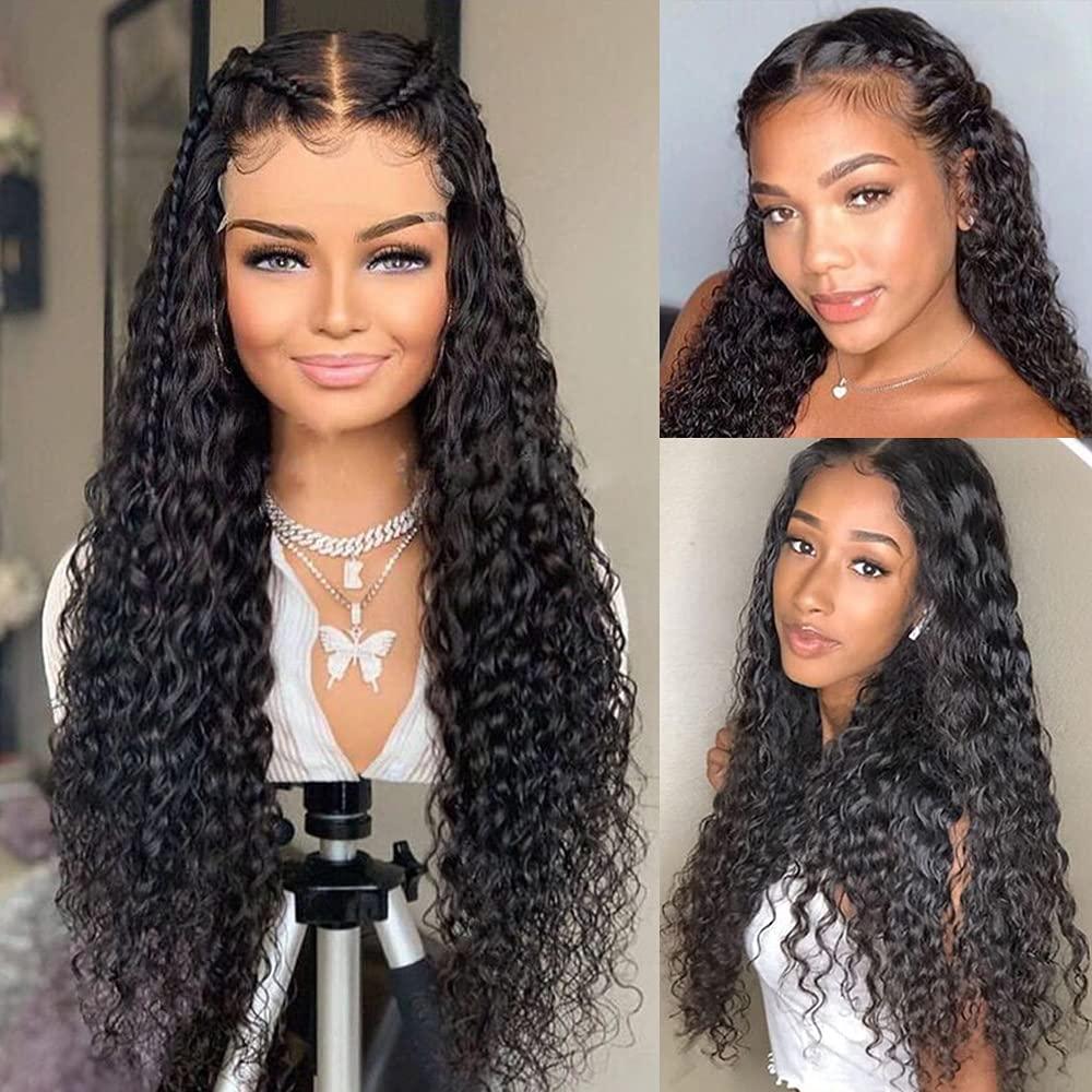 DBO MALL hair 13x4-lace-frontal-wig-water-wave-long-wig-brazilian-hair-26inches