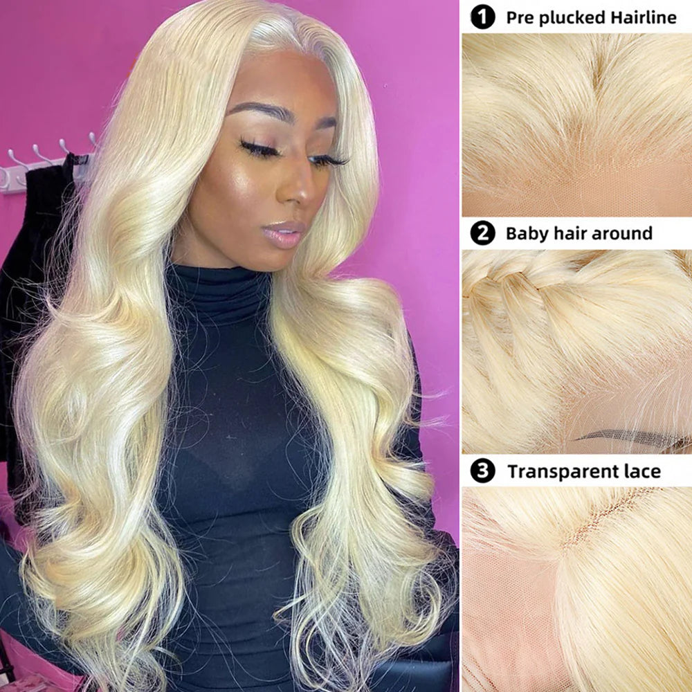 DBO MALL Blonde  Body Wave Hair Wig with 13X4 Lace Frontal