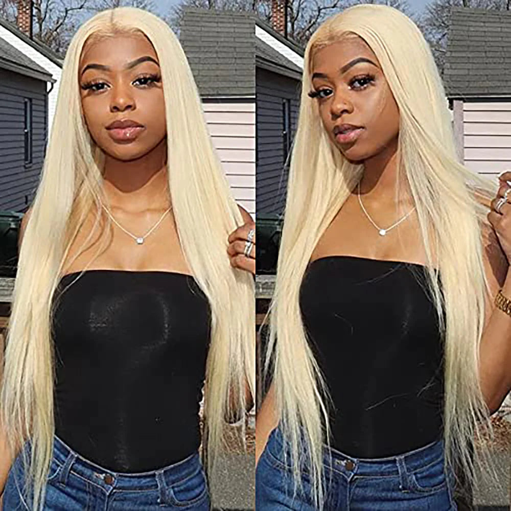DBO MALL Blonde Straight Wig with 13X4 Lace Frontal
