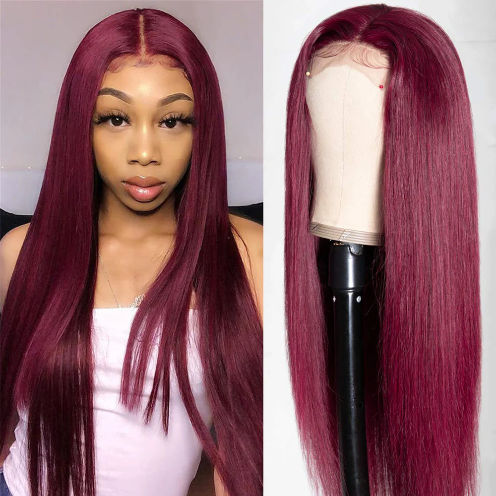 DBO MALL 99J Straight Hair Wig 4x4 Lace Closure