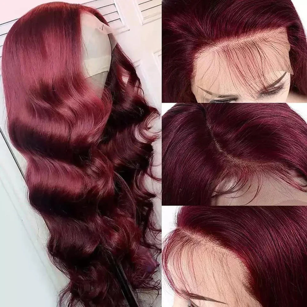 DBO MALL 99J Farbige Lace Front Body Wave Perücke 13X4 Lace Front Perücke