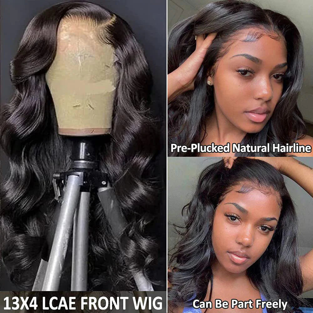 DBO MALL Body Wave Human Hair Wig with13x4 Lace Frontal
