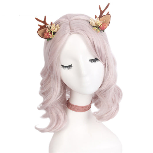 DBO MALL GF-W2702#T2334-1001A  Long Curly Doll Wig, Simulated Scalp Soft Silk Central Parting Artificial Hair Long Clamp Doll Wig