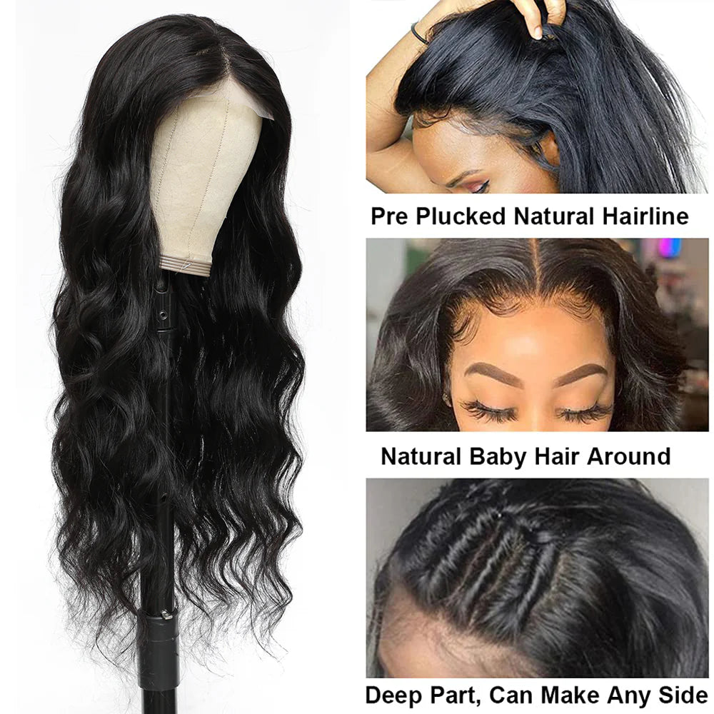 DBO MALL Body Wave Wig 4x4 Lace Closure