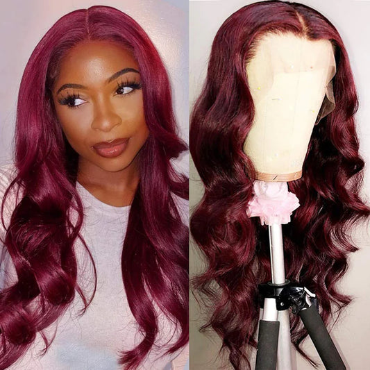 DBO MALL 99J Farbige Lace Front Body Wave Perücke 13X4 Lace Front Perücke