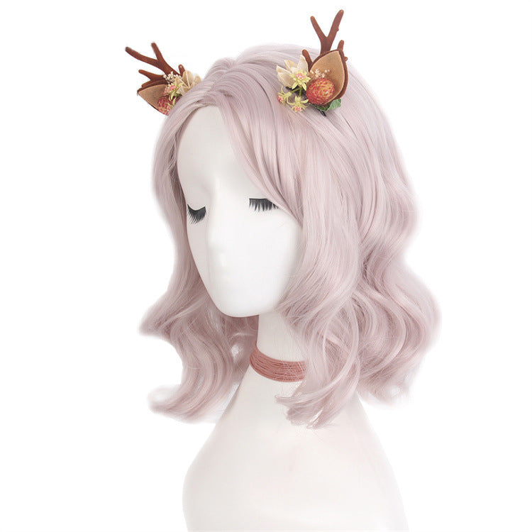 DBO MALL GF-W2702#T2334-1001A  Long Curly Doll Wig, Simulated Scalp Soft Silk Central Parting Artificial Hair Long Clamp Doll Wig