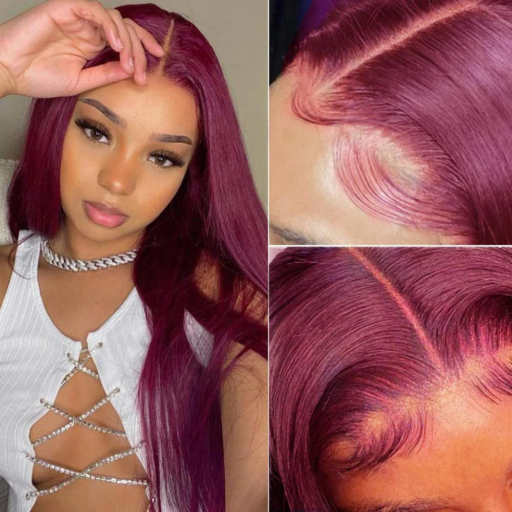 DBO MALL 99J Straight Hair Wig 4x4 Lace Closure
