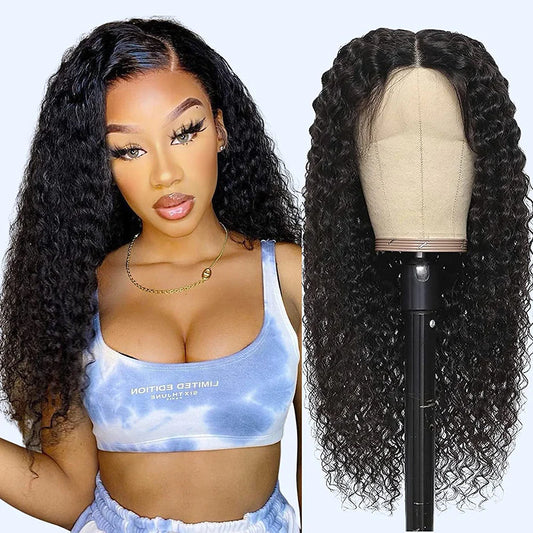 DBO MALL Lockige Perücke 13x4 Lace Front Perücke
