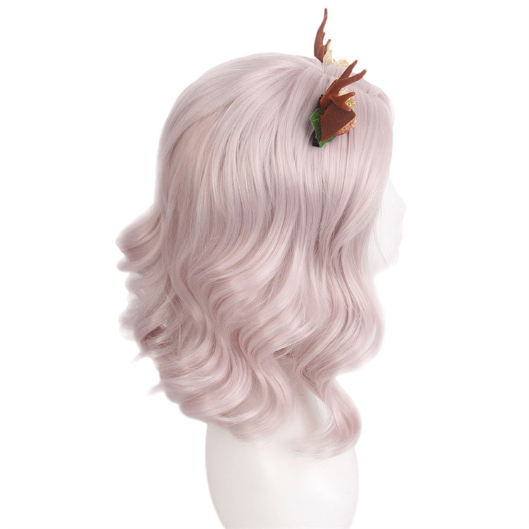 DBO MALL GF-W2702#T2334-1001A  Long Curly Doll Wig, Simulated Scalp Soft Silk Central Parting Artificial Hair Long Clamp Doll Wig