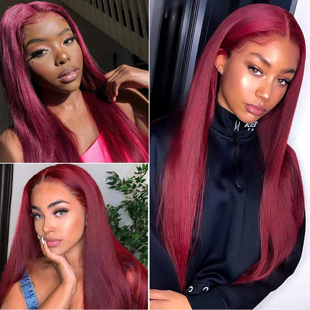 DBO MALL 99J Straight Hair Wig 4x4 Lace Closure
