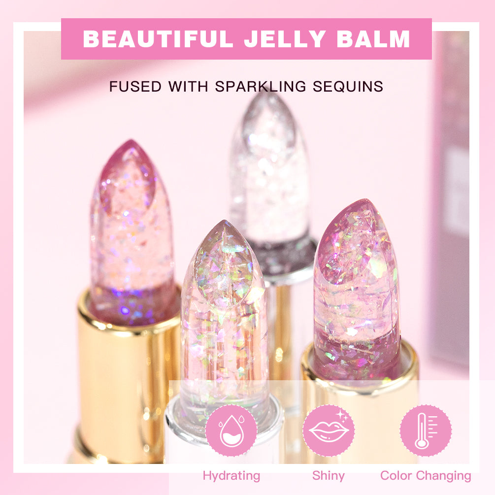 DBO MALL Q2398 3pcs Color Changing Lipstick and Glitter Confetti Balm
