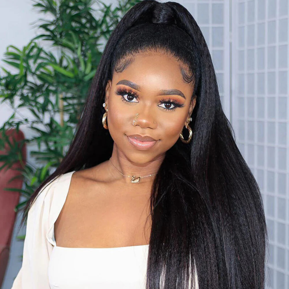 DBO MALL Kinky Straight Frontal Hair Wig