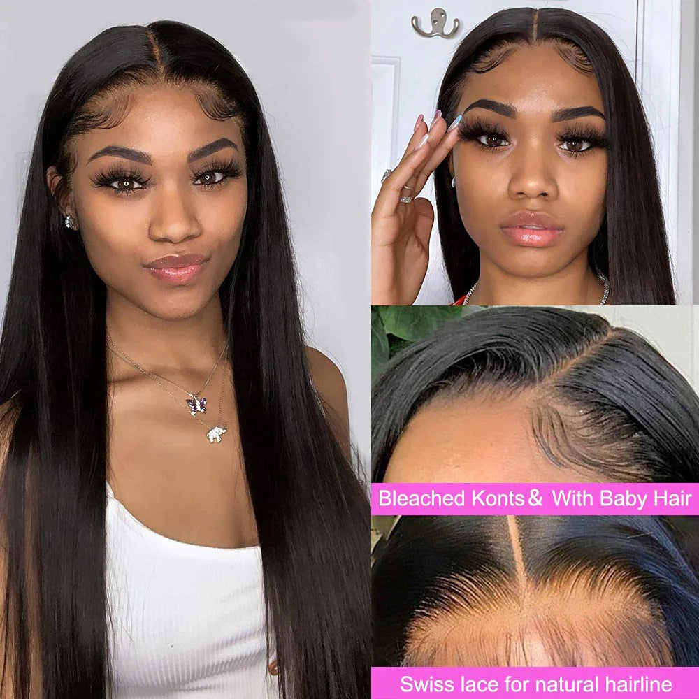 DBO MALL Straight Wig with 4x4 Lace Closure