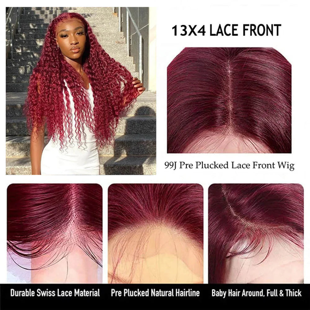 DBO MALL Curly Lace Closure Hair Wig with 13x4 Lace Frontal
