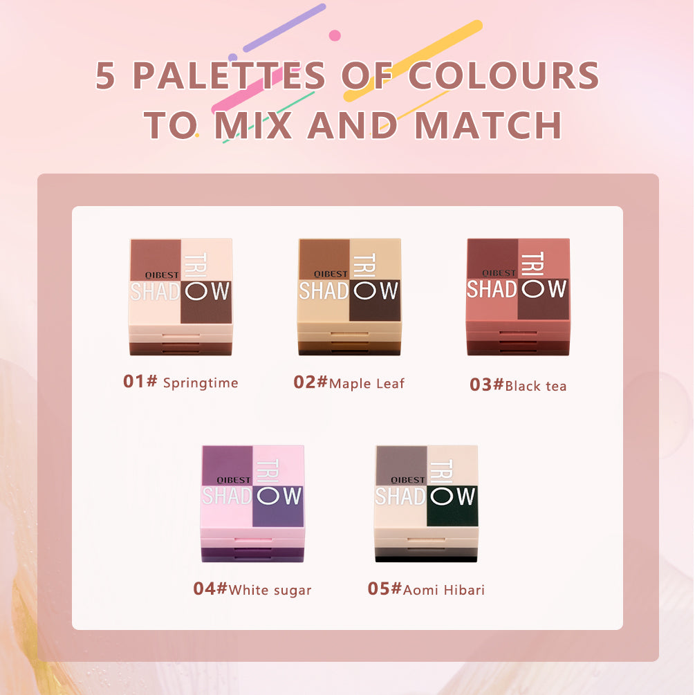 DBO MALL Q2395 3 Colors Matte and Glitter Eyeshadow