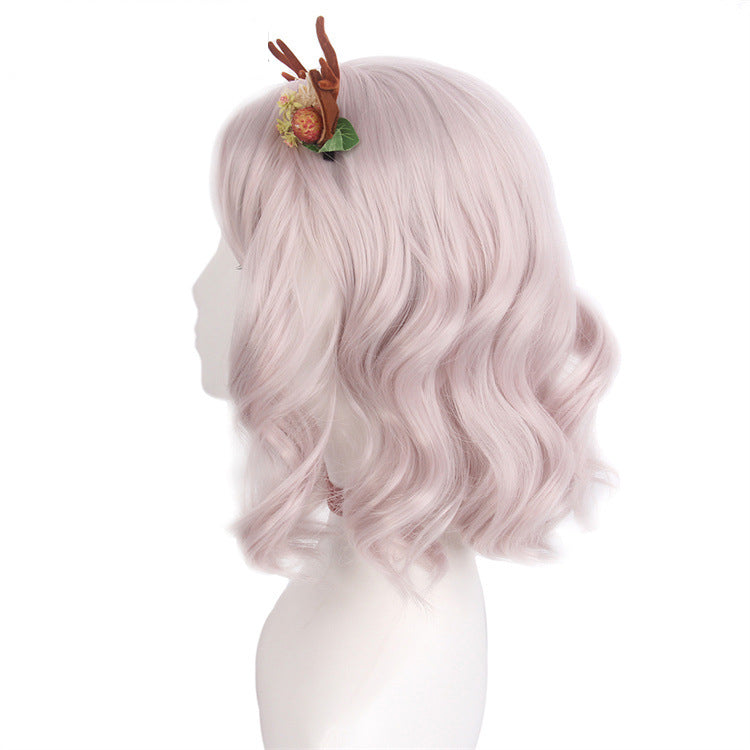 DBO MALL GF-W2702#T2334-1001A  Long Curly Doll Wig, Simulated Scalp Soft Silk Central Parting Artificial Hair Long Clamp Doll Wig