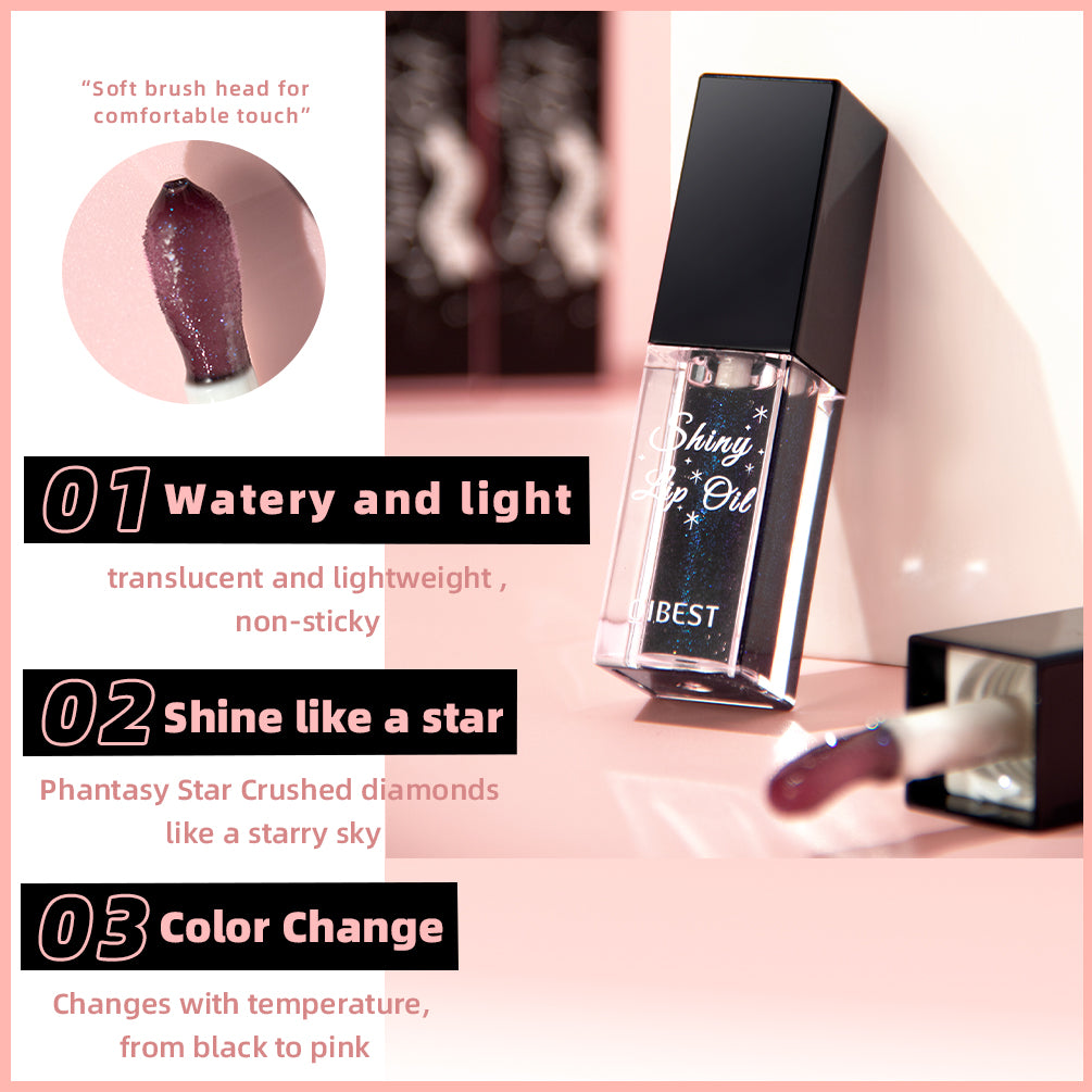 DBO MALL Q2416 Black Color Changing Lip Shiny Lip Oil