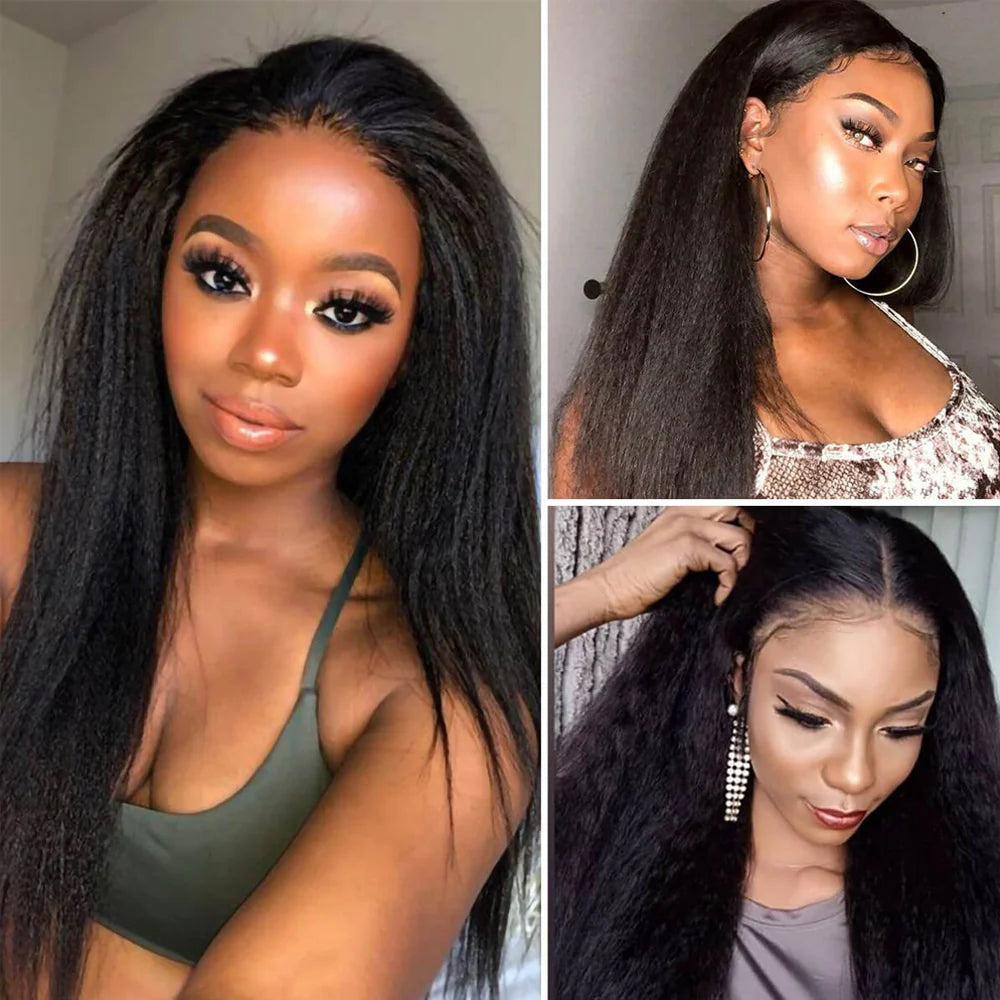DBO MALL Kinky Straight Frontal Hair Wig