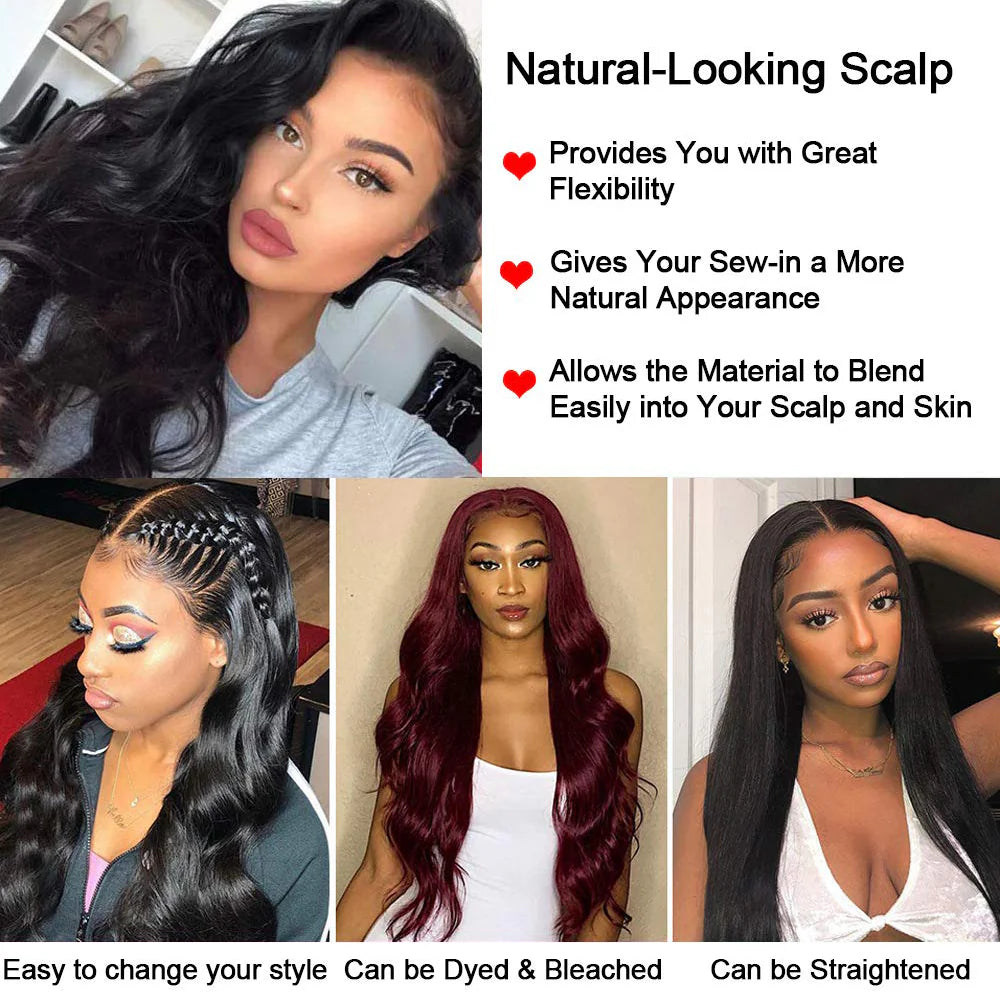DBO MALL Body Wave Wig 4x4 Lace Closure