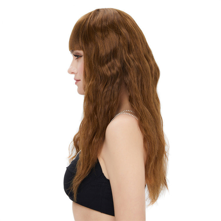 DBO MALL GF-W2431C#27-33 Long Natural Brown Wavy Wig for Women Lace Front Wigs