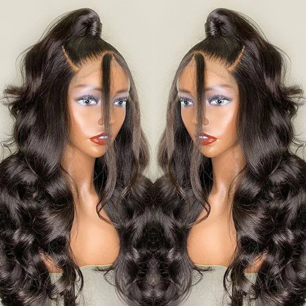 DBO MALL Human Hair Body Wave Frontal Wig