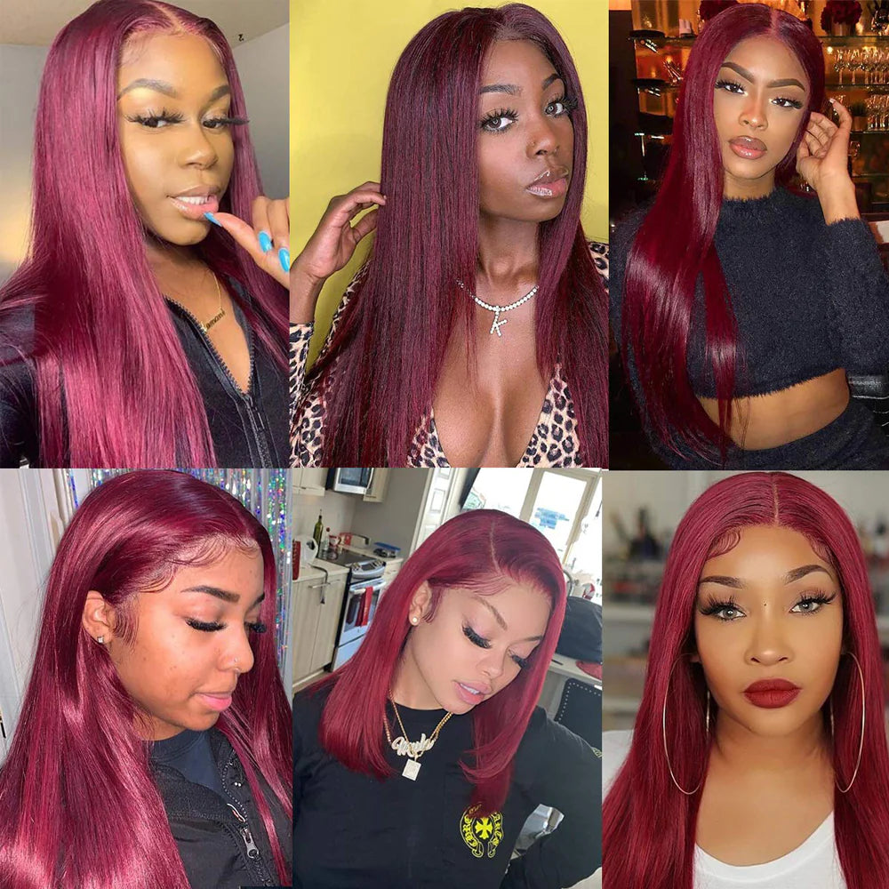 DBO MALL 99J Straight Hair Wig 4x4 Lace Closure