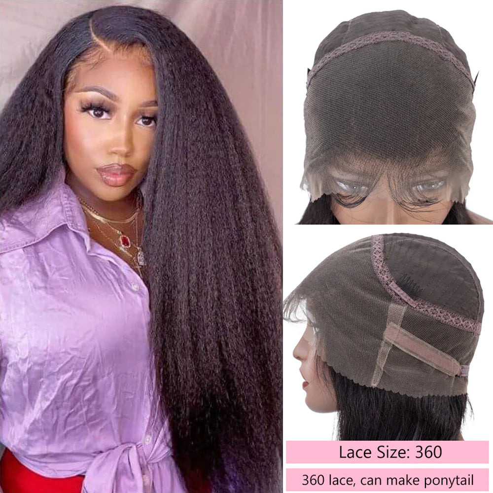 DBO MALL Kinky Straight Frontal Hair Wig