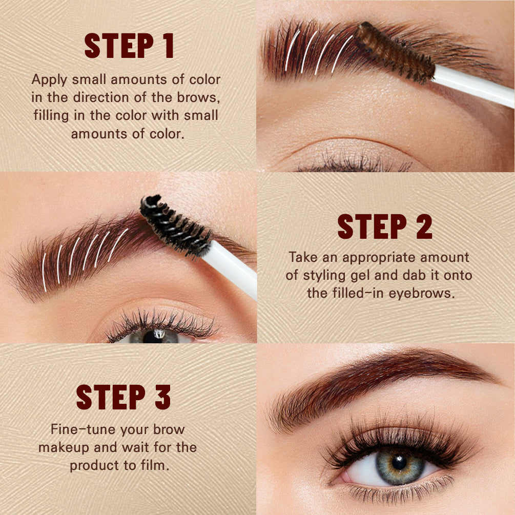 DBO MALL Q2413 2 in 1 2 in 1  Brow Styling & Cream 2-in-1 Waterproof Eyebrow Pen