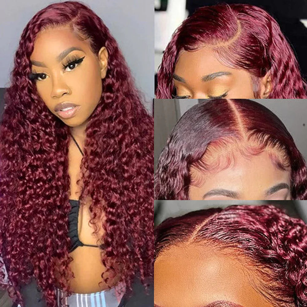 DBO MALL Curly Lace Closure Hair Wig with 13x4 Lace Frontal