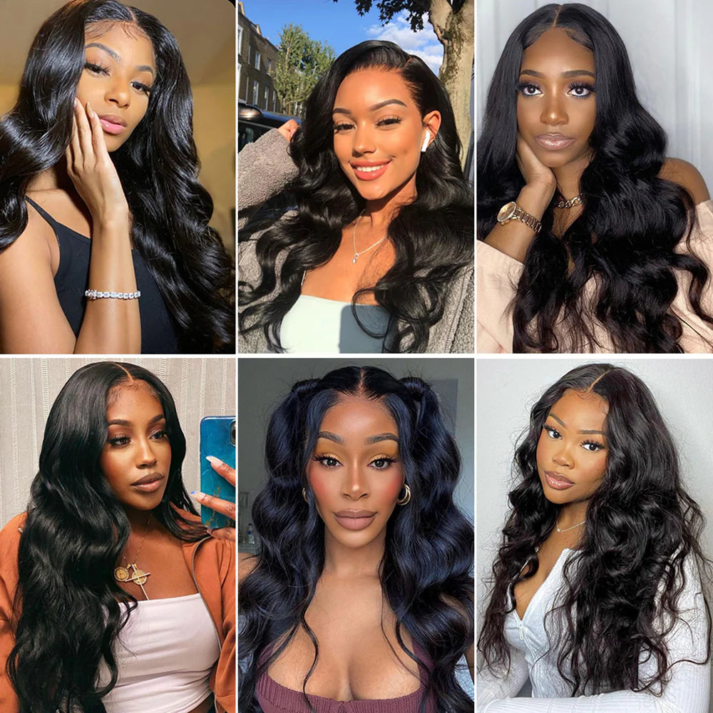 DBO MALL Body Wave Human Hair Wig with13x4 Lace Frontal
