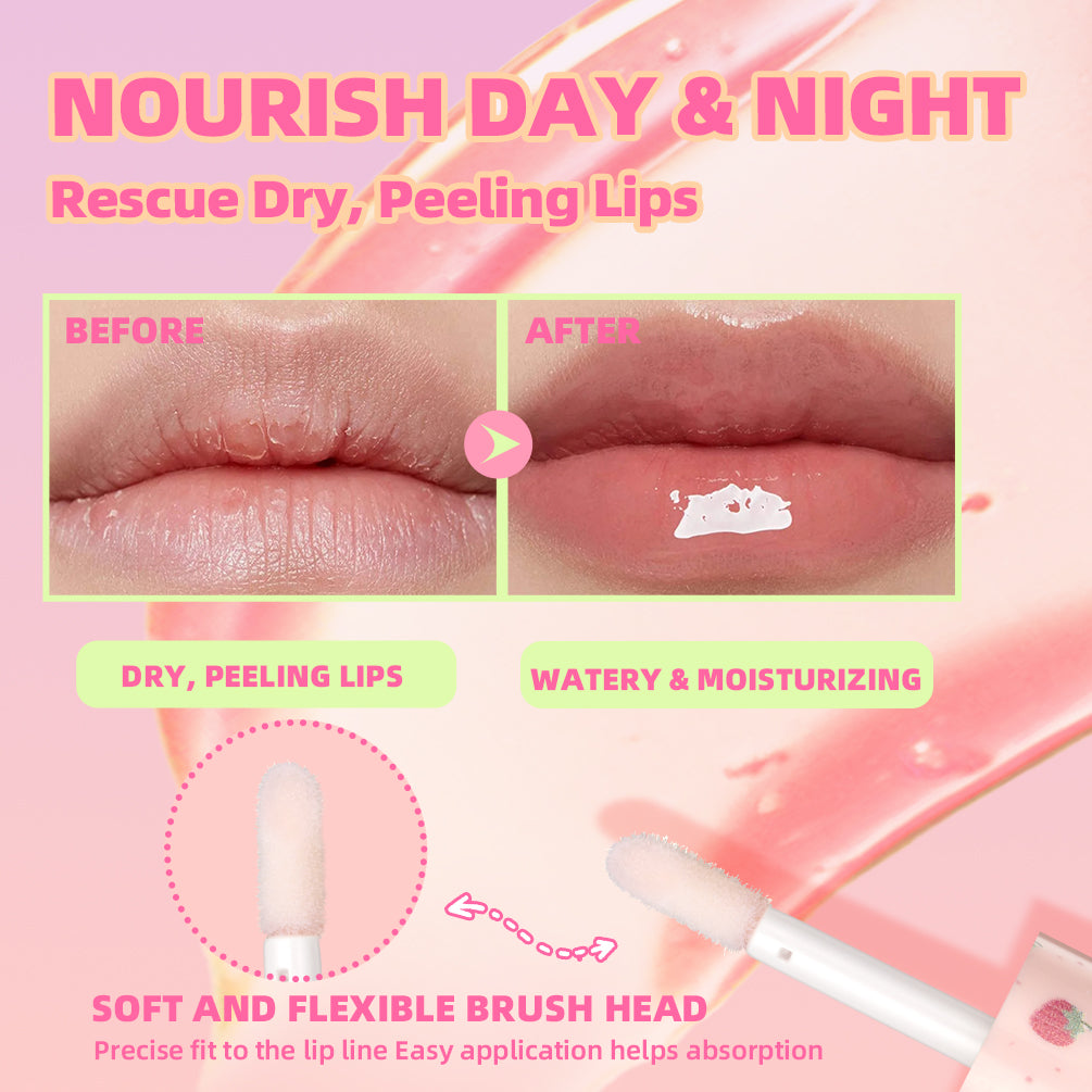DBO MALL Q2415 Fruit-Flavored Plumping Lip Oil Set 4 Packs