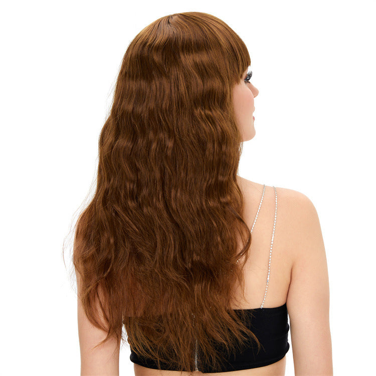 DBO MALL GF-W2431C#27-33 Long Natural Brown Wavy Wig for Women Lace Front Wigs