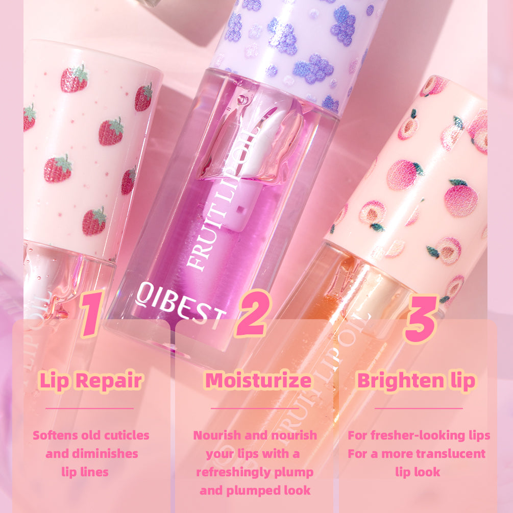 DBO MALL Q2415 Fruit-Flavored Plumping Lip Oil Set 4 Packs