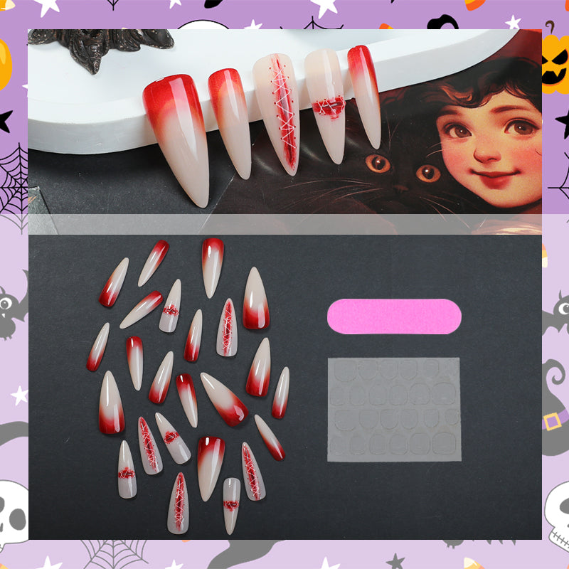 DBO Beautiful Halloween Pure Hand-made Press On Nails # 98-16