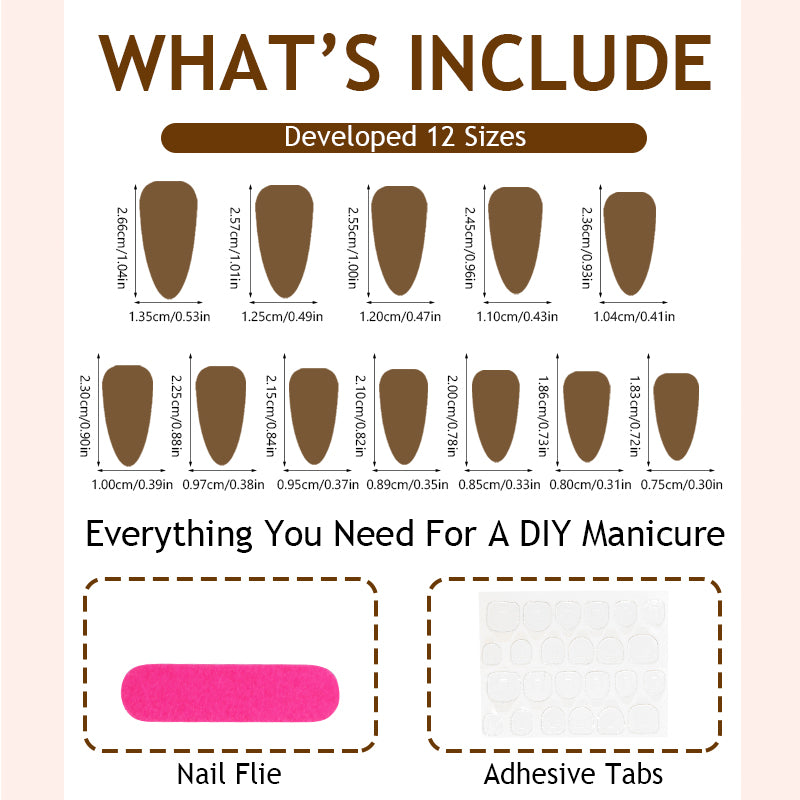 DBO Beautiful Pure Hand-made Press On Nails # 98-51