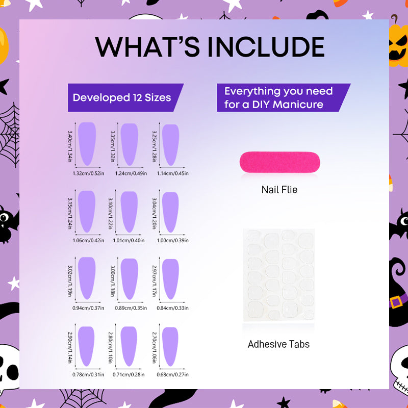 DBO Beautiful Halloween Pure Hand-made Press On Nails # 98-16