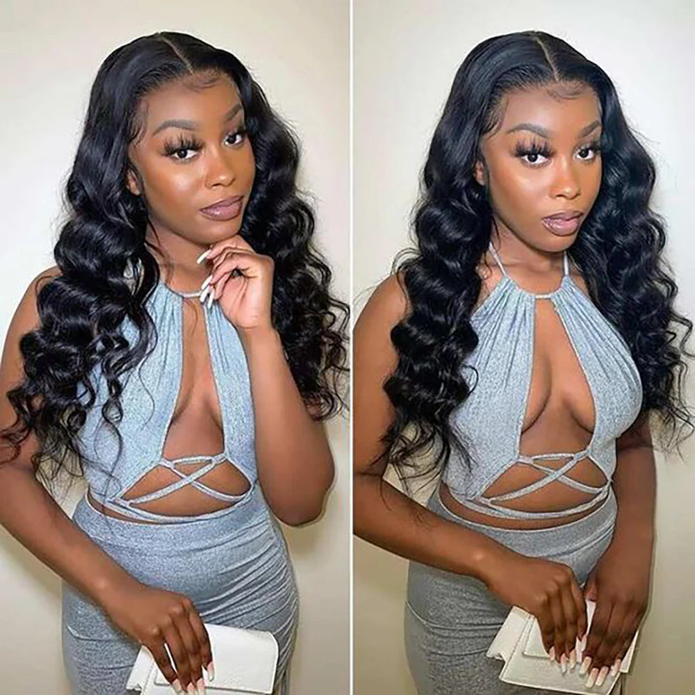 DBO MALL Loose Wave Human Hair Wig with 13x4 Lace Frontal.
